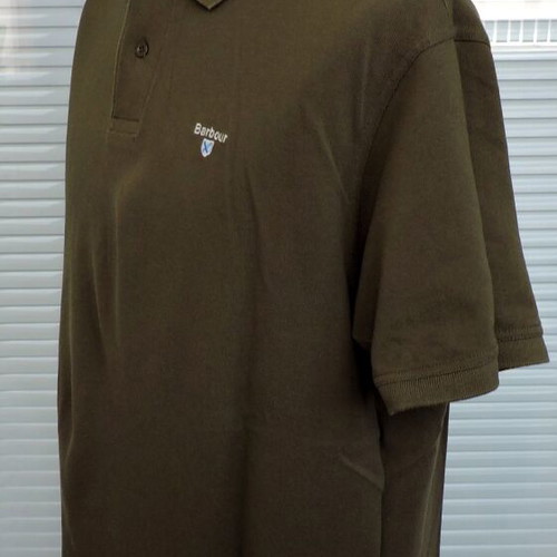 Barbour Khaki Green Polo Shirt, Men's XL