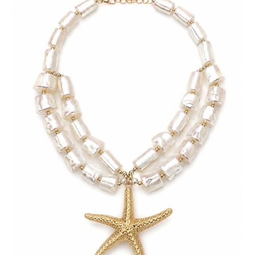 Necklace new, beige color