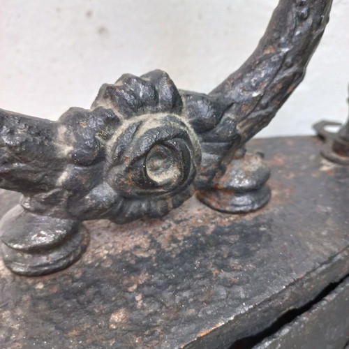 Karavaki Charcoal Iron used with ornate handle design