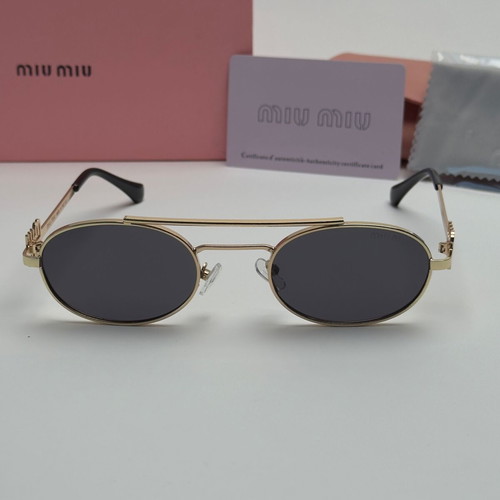 MiU MiU Women's Oval Sunglasses Black Brown Gold New UV400 Protection