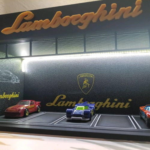 Lamborghini Parking Diorama 1:64 New Illuminated