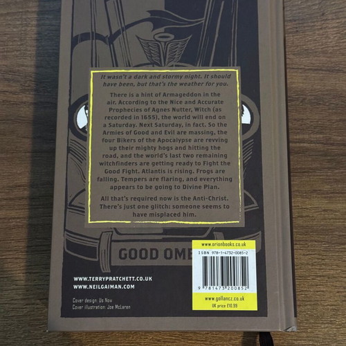 Good Omens Hardcover Edition like new with bookmark