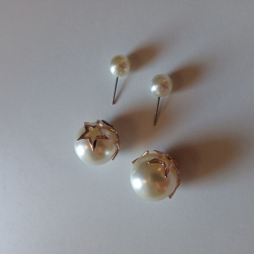 Earrings new, white