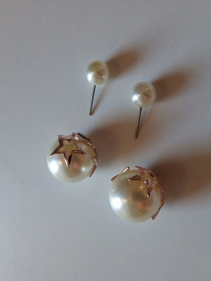 Earrings new, white