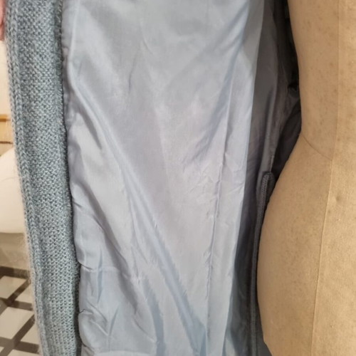 Sergio Di Laurenti vintage 80s/90s μπουφάν ζακέτα μοχέρ oversized, παστέλ γεωμετρικό πλέξιμο, μέγεθος L