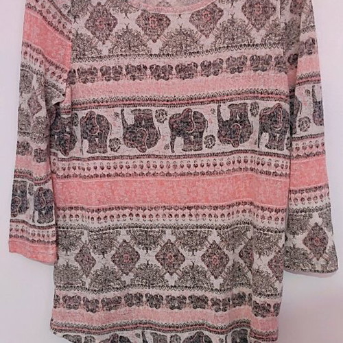Ethnic women's blouse medium size like new, brown and orange