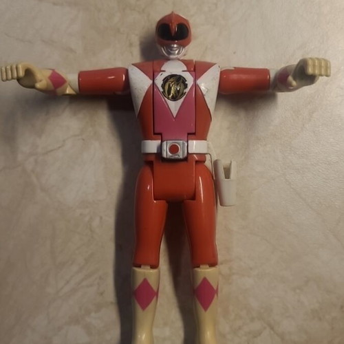 Pink Power Ranger Fliphead figure Bandai 1993 like new