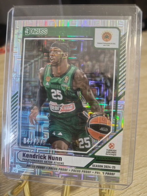 Kendrick Nunn 2024-25 Panini Donruss EuroLeague Basketball Card Press Proof