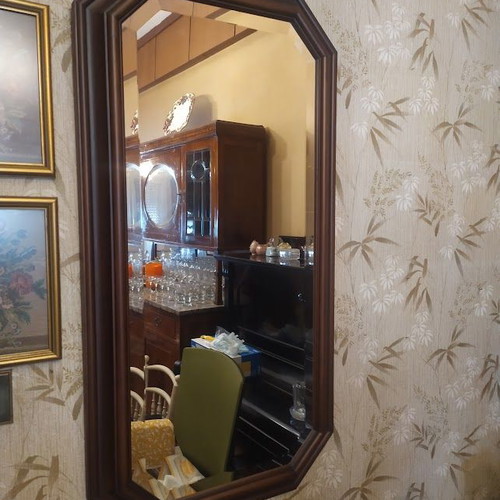 Wooden wall mirror 95x50 cm like new