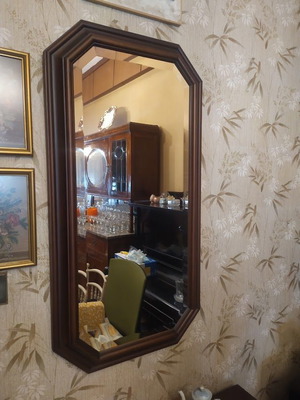 Wooden wall mirror 95x50 cm like new