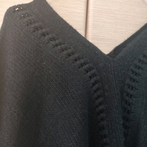 Poncho used black with neck and sleeve pattern