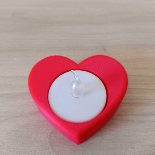Heart tealight holder new, plastic, red
