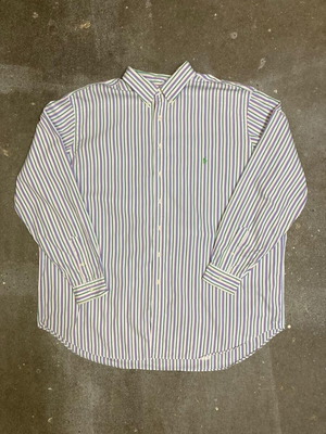 Ralph Lauren Fun Overhemd 3XL classic fit oxford pink green white pinstripe long sleeve shirt