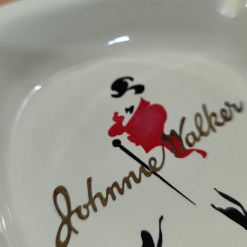 Johnnie Walker Scotch Whisky Ceramic Ashtray used, vintage