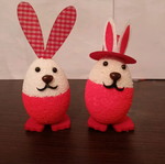 Easter eggs set like bunnies new