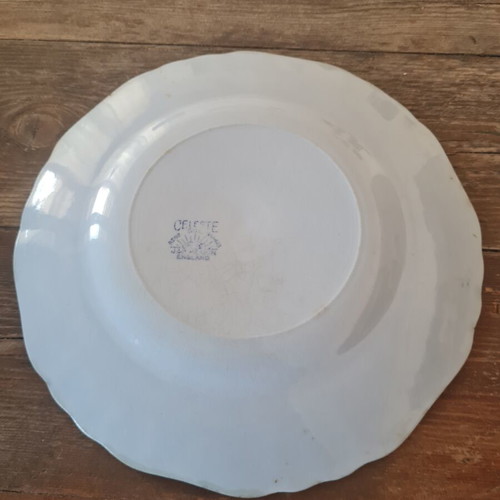 J&G Meakin Celeste Porcelain Plate 1950s Used, Diameter 23 cm