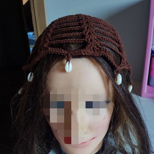 Handmade brown headband beanie new