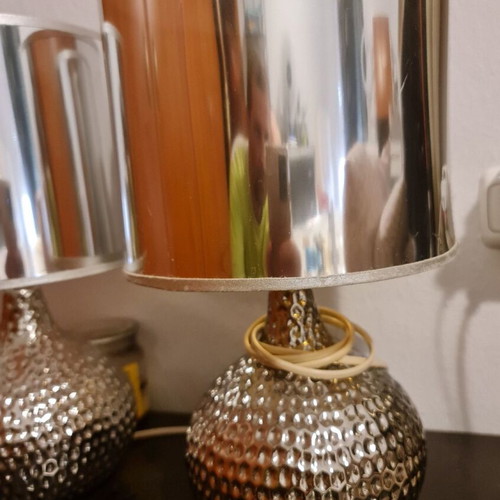 Ceramic Table Lamps Fan Europe i-pulsar E14, like new, set of 2 silver