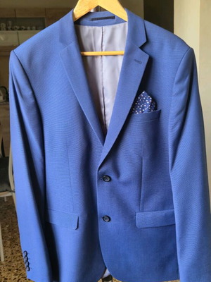 Men's suit set like new, blue, size L, Italian origin