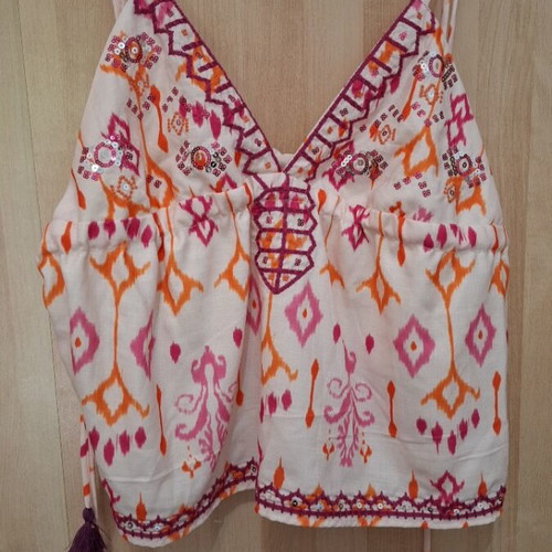 Zara blouse like new, size S, white and pink