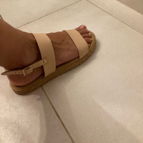 Beige platform sandals size 38 like new