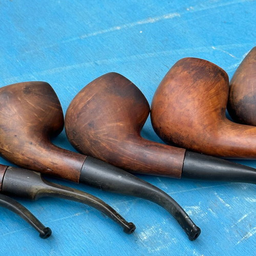 Briar Tobacco Pipes used, vintage lot of 7, various designs