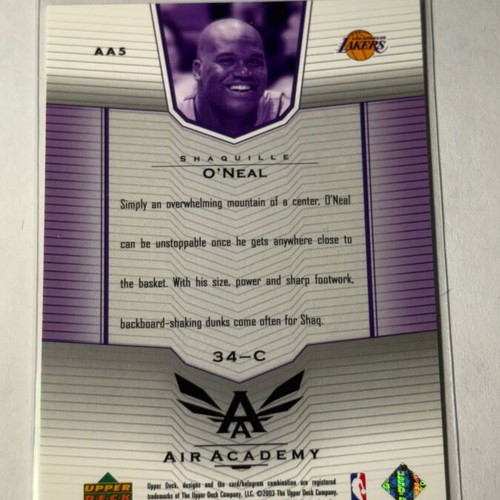 2003-04 Upper Deck Shaquille O'Neal basketball card used