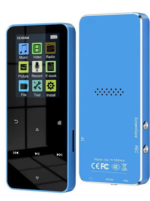 MP3 Player 64GB μπλε μεταλλικό σαν καινούργιο με Bluetooth 5.0 και ραδιόφωνο FM
