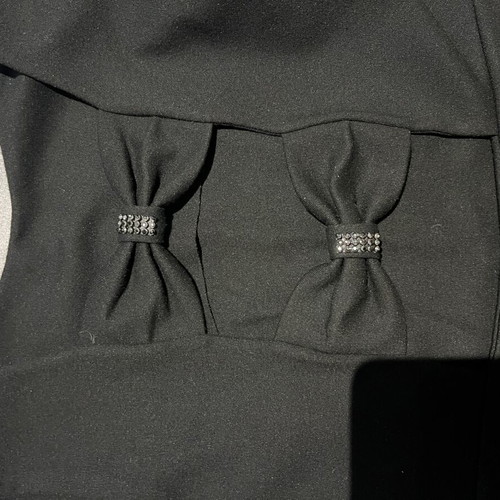 Black mini dress with bows and strass on back, like new