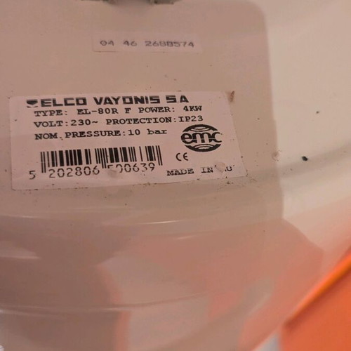 Elco electric water heater 80lt new, model EL 80 R