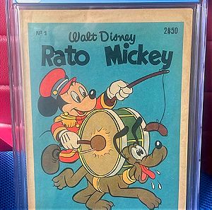 Rato Mickey #1 CGC 5.5 Aguiar & Dias Portuguese Edition 8/1955