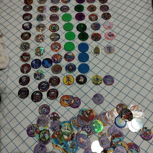 Tazos Poison Zodiac Joker and Various Thick Plastic Glittering