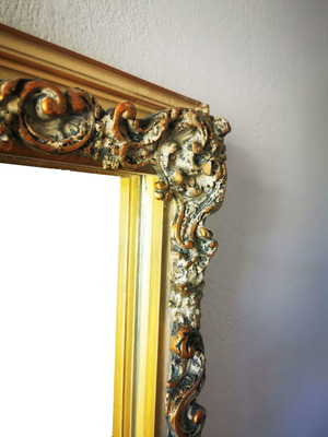Wooden mirror used antique carved 72x87