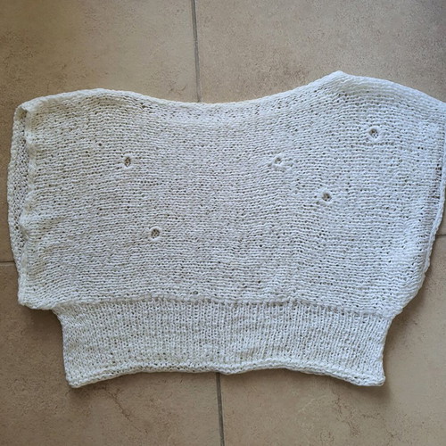 Crop knitted blouse like new, white, size S