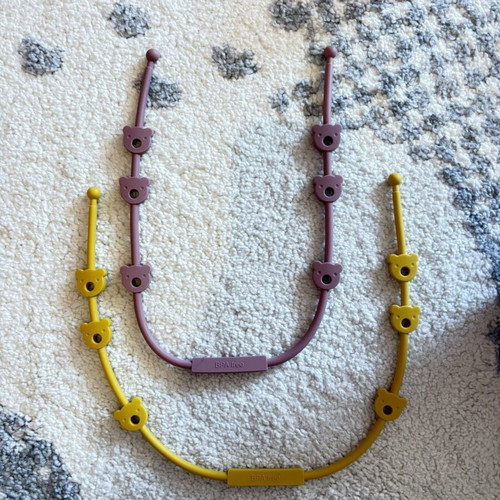 Anti-drop silicone chains for stroller or pacifier baby messykoala blw like new, set of 2