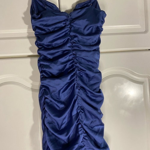 Dress with ruching used, blue, size S