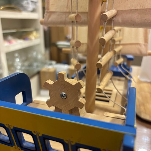 Wooden pirate ship toy