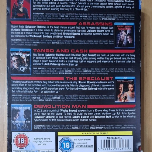 Sylvester Stallone Collection Blu-ray set of 5 action movies like new