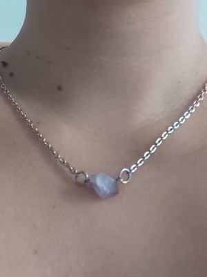 Ασημί κολιέ με αμέθυστο Ethnasia ολοκαίνουριο