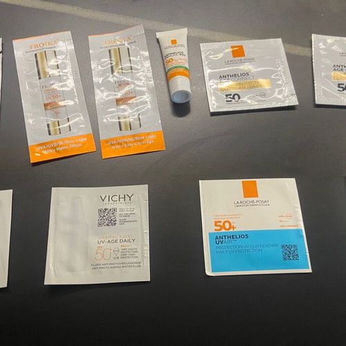 Sunscreen cream samples new, pack of 10, 2ml each, Vichy, Frezyderm, La Roche-Posay, Froika