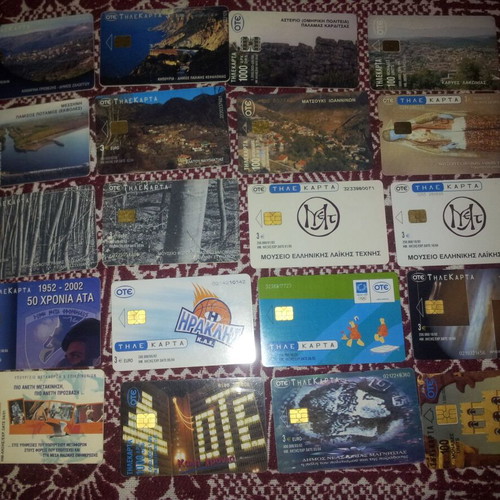Phone cards used, pack of 20 pieces