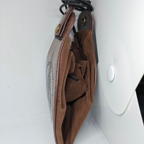 Leather Belt Pouch new with Valknut symbol and Scandinavian Runes