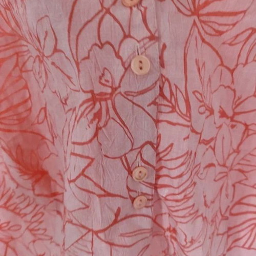 Erfo Pink Blouse with Rose Pattern in XL/XXL Like New