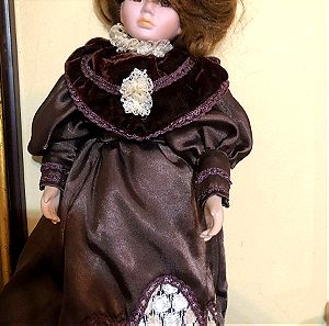 Εξαιρετική Κλασική Κούκλα Βικτοριανού Στυλ Πιθανόν Πορσελάνινη  45 CM - Εκλεπτυσμένο Συλλεκτικό Αντικείμενο Vintage Παλαιοπωλείου