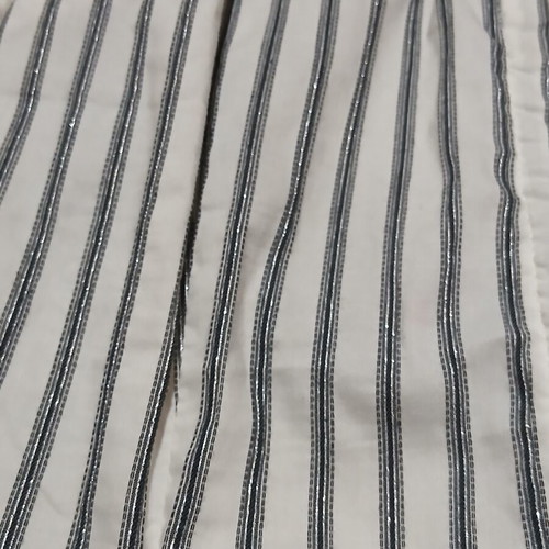 Hot Fashion striped bodysuit shirt with silver stripe size Large like new