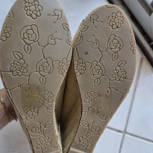 Platform shoes like new, beige leather, size 38