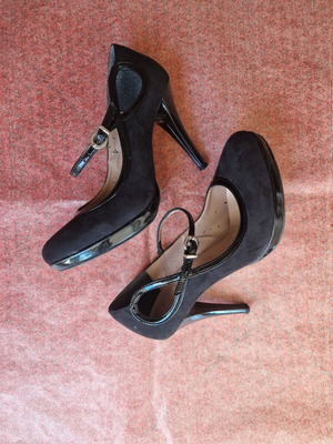 Heels with Strap New Black Pumps Size 35.5
