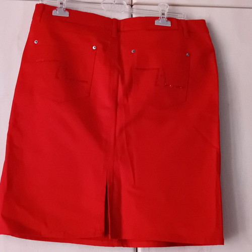 Zara women's red denim skirt size 42 new with elasticity