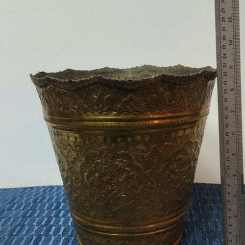 Bronze flowerpot cachepot used, decorative