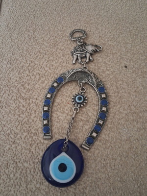 Decorative Wall Charm with Eye, Horseshoe & Elephant like new